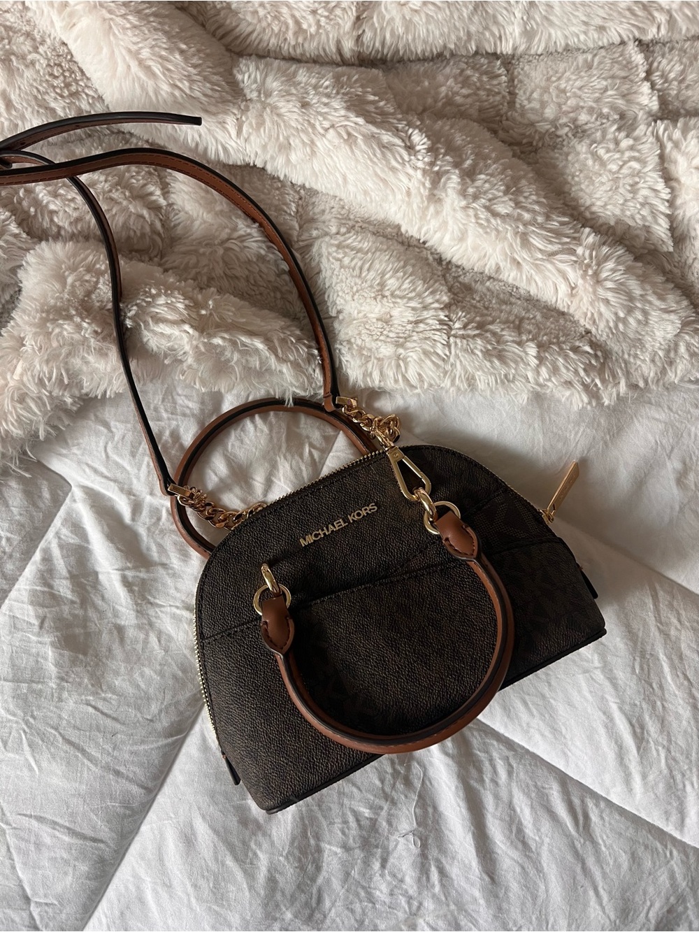 Michael Kors Brown Purse- Signature Logo